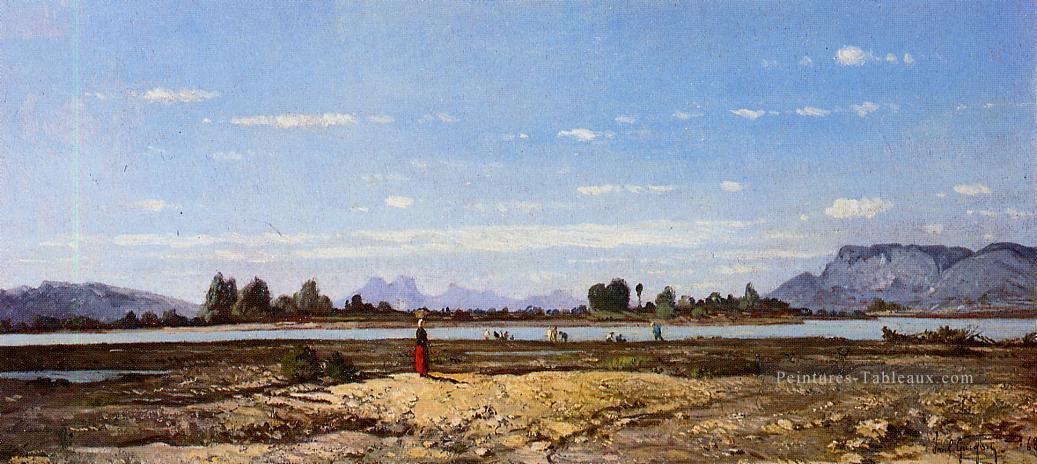 Paysage les rives du paysage de la Durance Paul Camille Guigou Peintures à l'huile